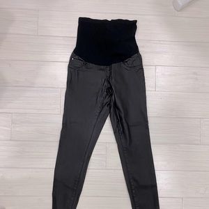 Pleather maternity leggings